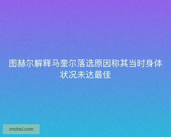 图赫尔解释马奎尔落选原因称其当时身体状况未达最佳