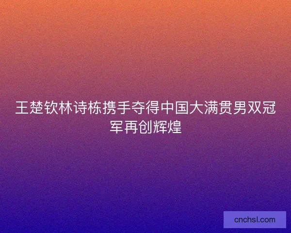 王楚钦林诗栋携手夺得中国大满贯男双冠军再创辉煌